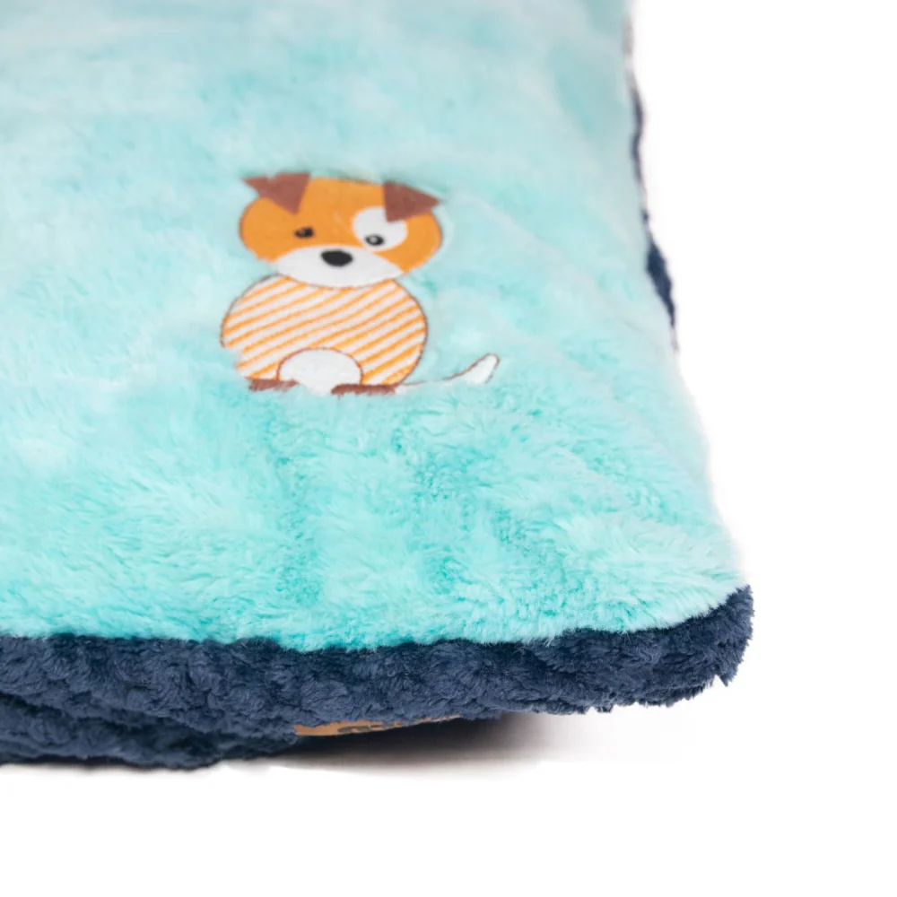 Petter World Luxury Reversible Chopped Foamed Pillow Bed with Soft Fur for Dogs (Turquoise) - Image 5
