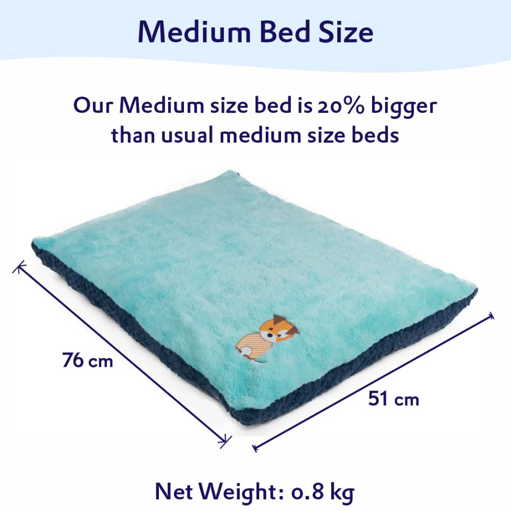Petter World Luxury Reversible Chopped Foamed Pillow Bed with Soft Fur for Dogs (Turquoise) - Image 7