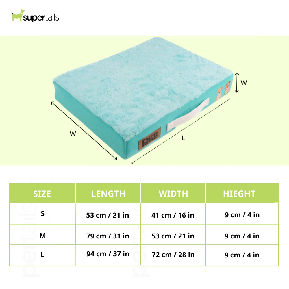 Petter World Micro Fur Orthopedic Mattress Bed with Memory Foam Base for Dogs (Turquoise) - Image 2