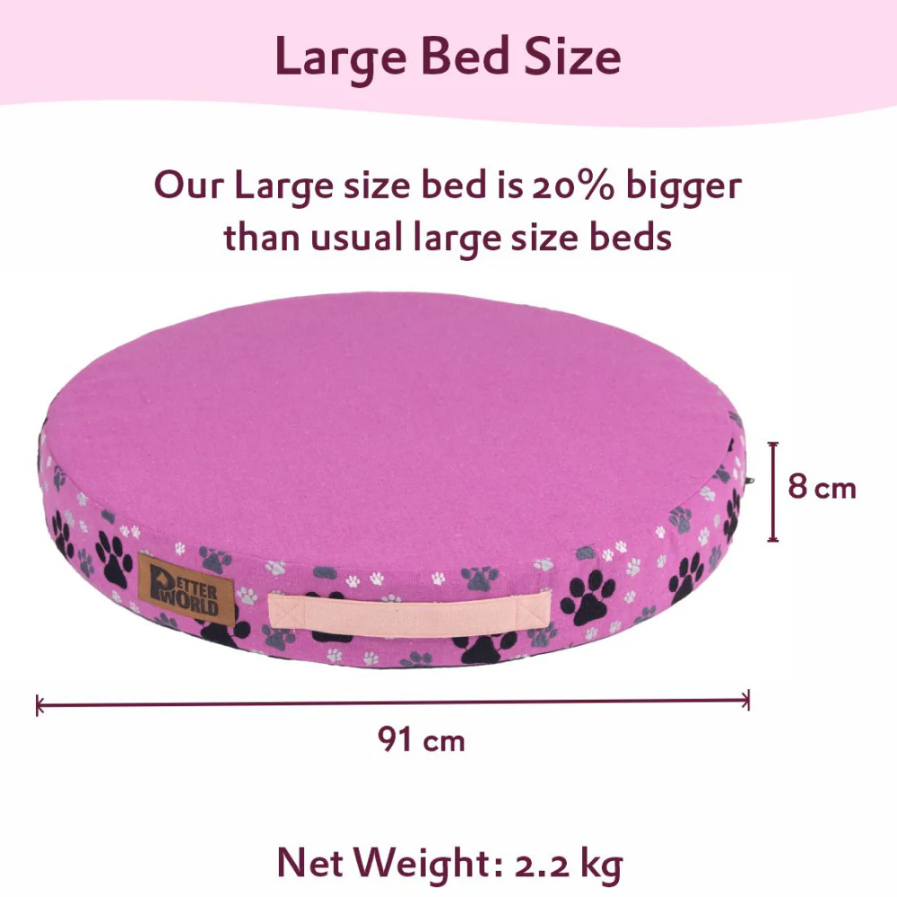 Petter World Orthopedic Round Flat Foam Mattress Bed with Thick & Durable Washable Cover (Crocus) - Image 7