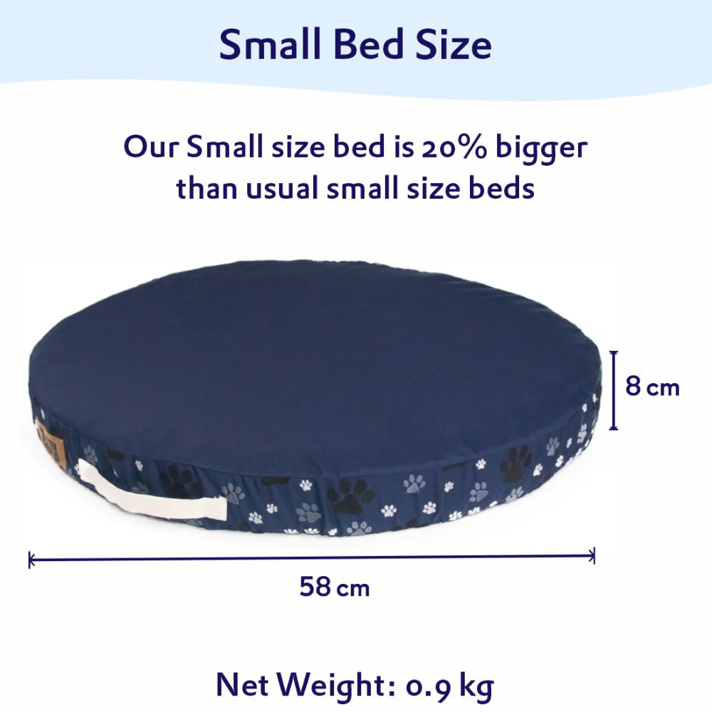 Petter World Orthopedic Round Flat Foam Mattress Bed with Thick & Durable Washable Cover (Ensign Blue) - Image 4
