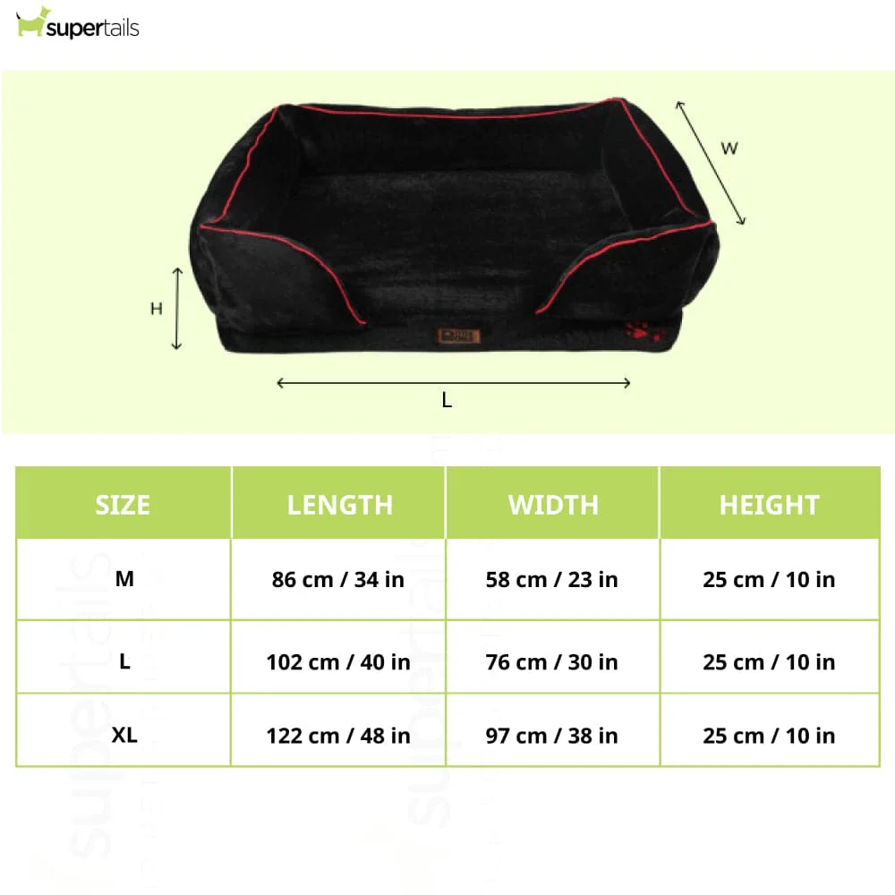 Petter World Ultra Luxury Micro Fur Orthopedic Sofa Bed with Sherpa Fur Cushion for Dogs and Cats (Jet Black) - Image 2