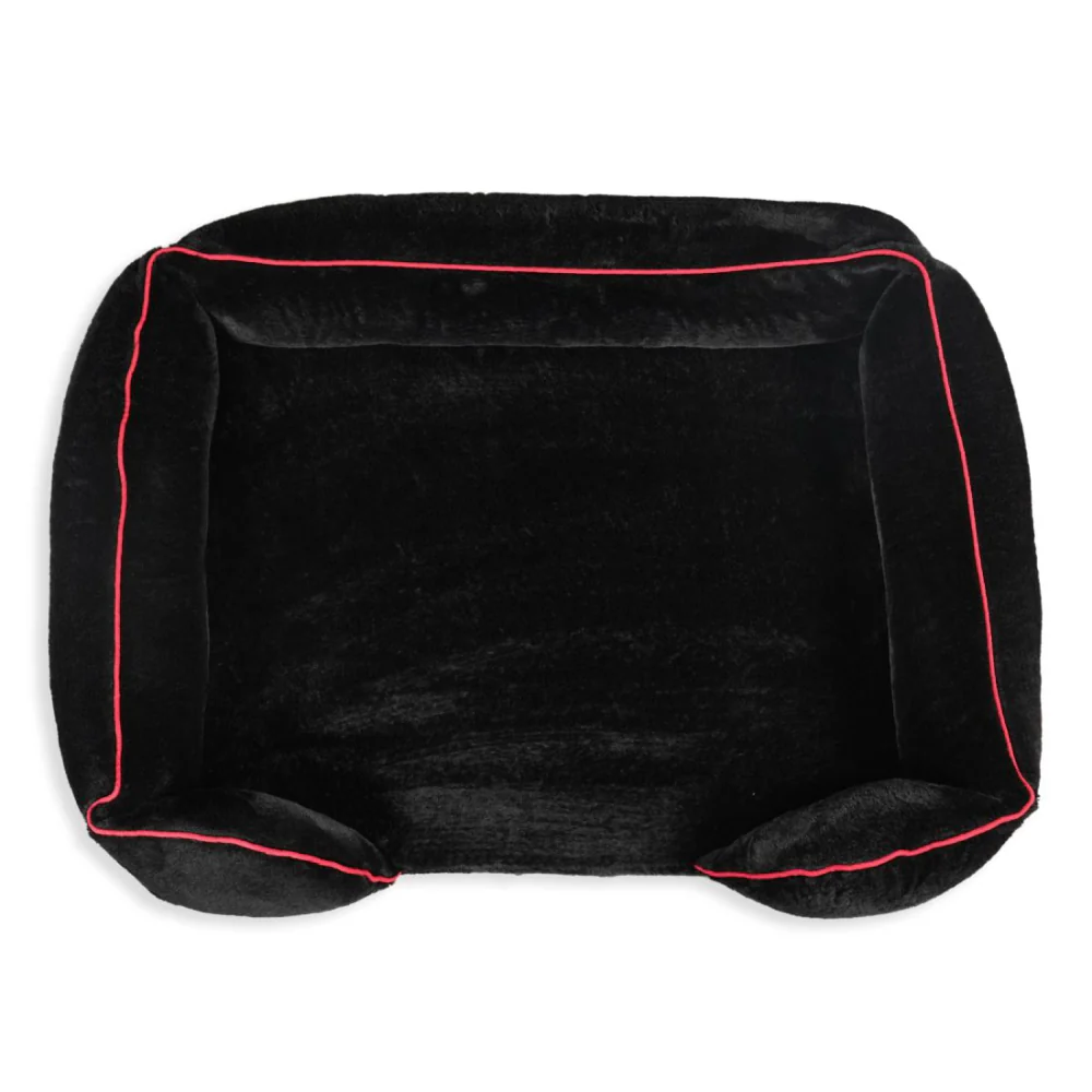 Petter World Ultra Luxury Micro Fur Orthopedic Sofa Bed with Sherpa Fur Cushion for Dogs and Cats (Jet Black) - Image 5
