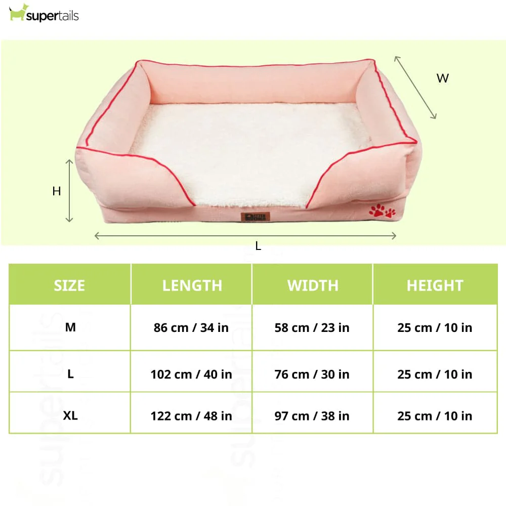 Petter World Ultra Luxury Micro Fur Orthopedic Sofa Bed with Sherpa Fur Cushion for Dogs and Cats (Peach Pearl) - Image 2
