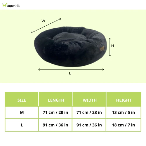 Petter World Anxiety Relieving Donut Bed for Dogs and Cats (Charcoal) - Image 2