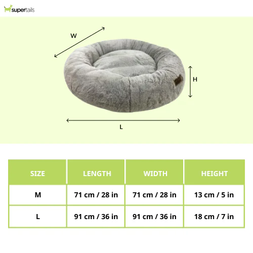 Petter World Anxiety Relieving Donut Bed for Dogs and Cats (Grey) - Image 2