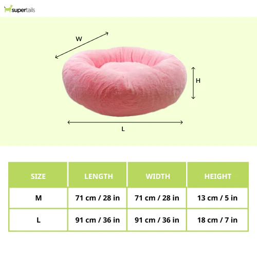Petter World Anxiety Relieving Donut Bed for Dogs and Cats (Pink) - Image 2