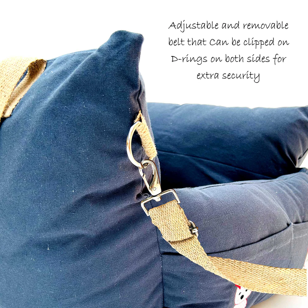 Petter World Car Travel Bed with Safety Leash for Dogs and Cats (Autumn Gray) - Image 6