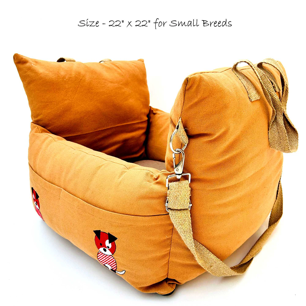 Petter World Car Travel Bed with Safety Leash for Dogs and Cats (Earthy Brown) - Image 6