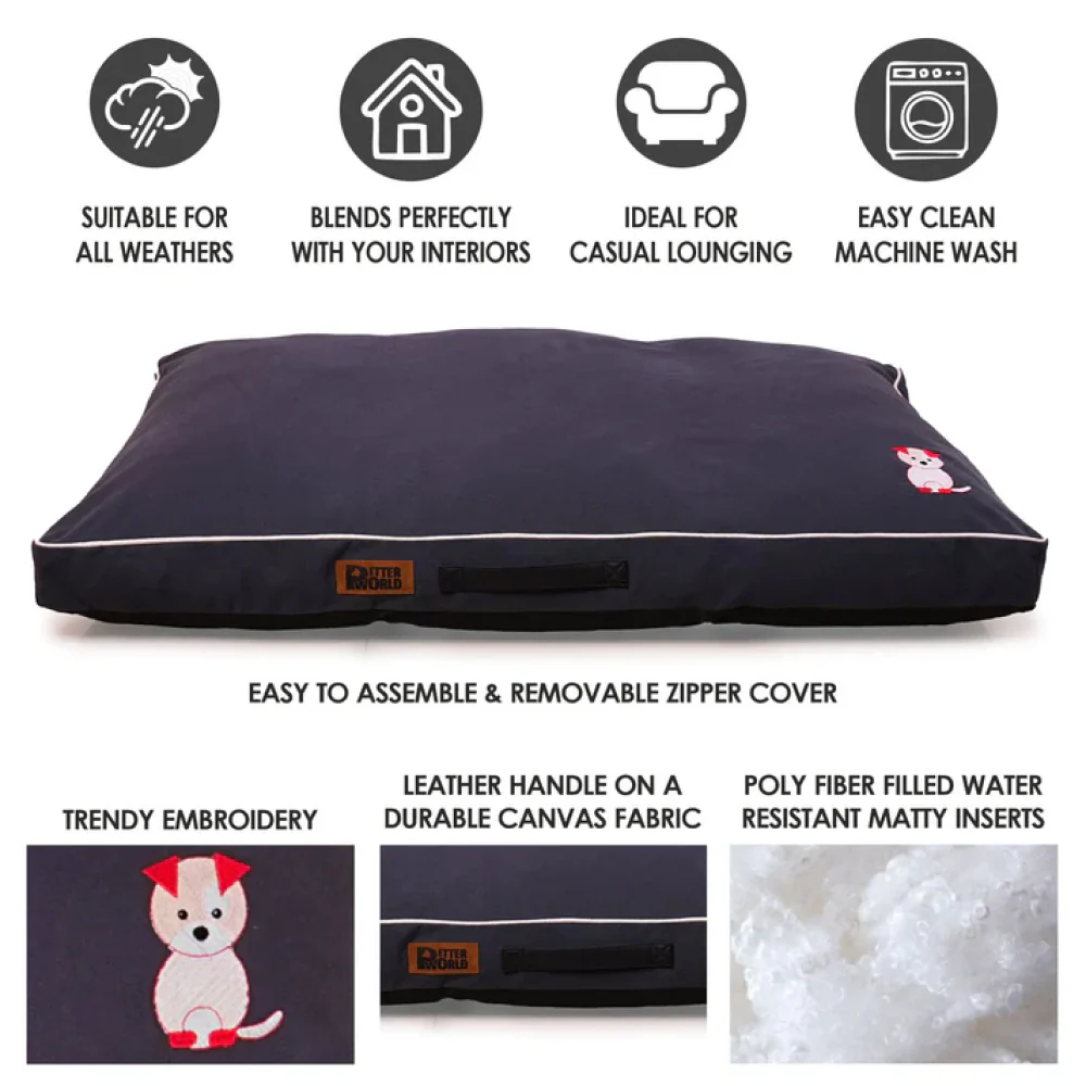 Petter World Comfort Flat Cushion Bed for Dogs (Autumn Grey) - Image 9