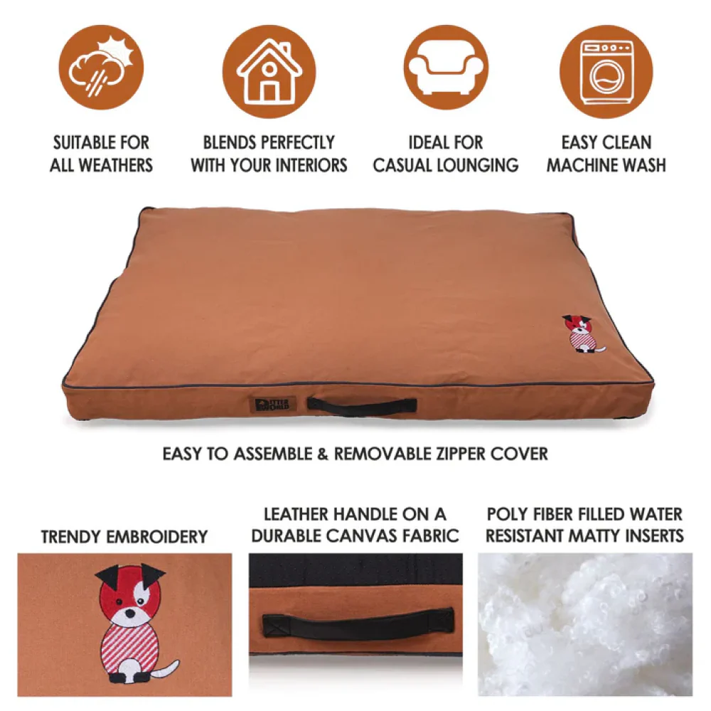 Petter World Comfort Flat Cushion Bed for Dogs (Earthy Brown) - Image 7