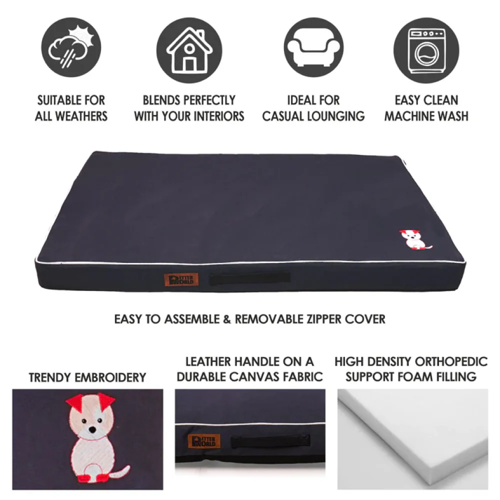 Petter World Comfort Flat Foam Bed for Dogs (Autumn Grey) - Image 10