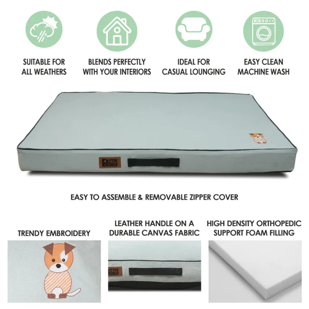 Petter World Comfort Flat Foam Bed for Dogs (Celeste Green) - Image 8