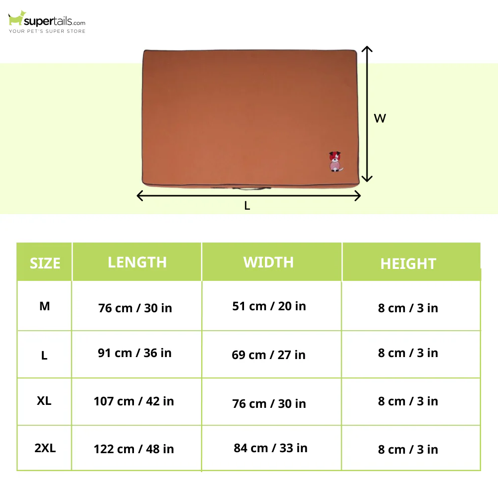 Petter World Comfort Flat Foam Bed for Dogs (Earthy Brown) - Image 2