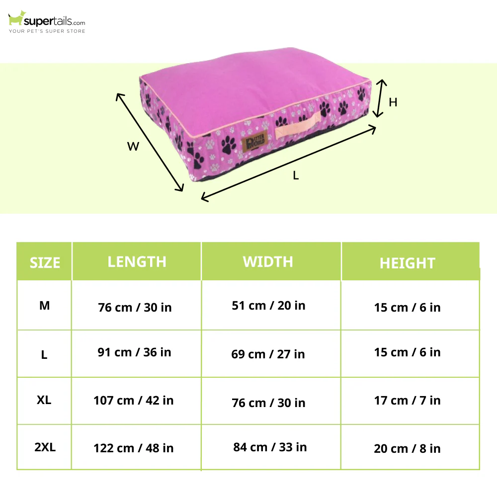 Petter World Indoor Artisanal Rectangular Cushion Mattress Bed with Washable Cover for Dogs (Crocus) - Image 2