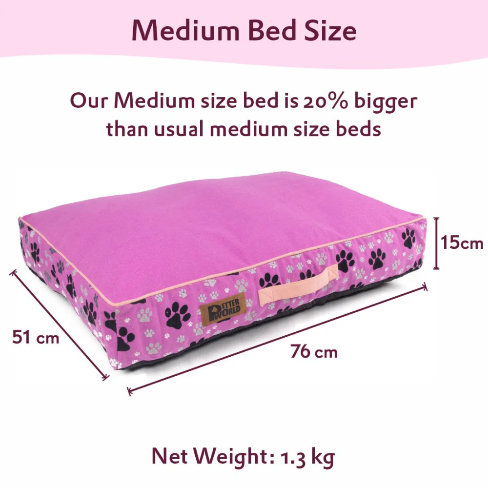 Petter World Indoor Artisanal Rectangular Cushion Mattress Bed with Washable Cover for Dogs (Crocus) - Image 5