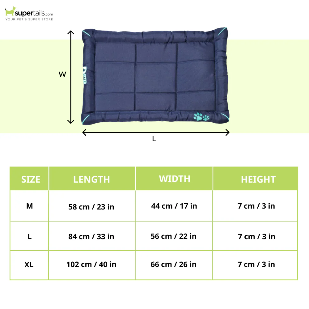 Petter World Luxury Outdoor Foamed Crate Mat with Padded Perimeters for Extra Support for Dogs (Ensign Blue) - Image 2
