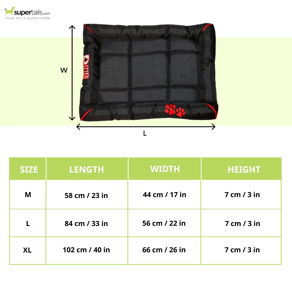 Petter World Luxury Outdoor Foamed Crate Mat with Padded Perimeters for Extra Support for Dogs (Jet Black) - Image 2