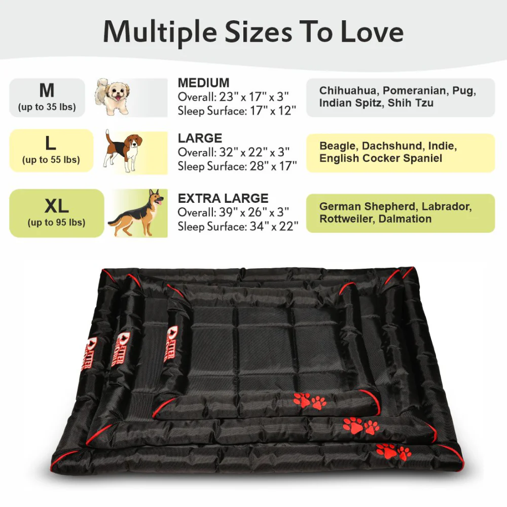 Petter World Luxury Outdoor Foamed Crate Mat with Padded Perimeters for Extra Support for Dogs (Jet Black) - Image 7