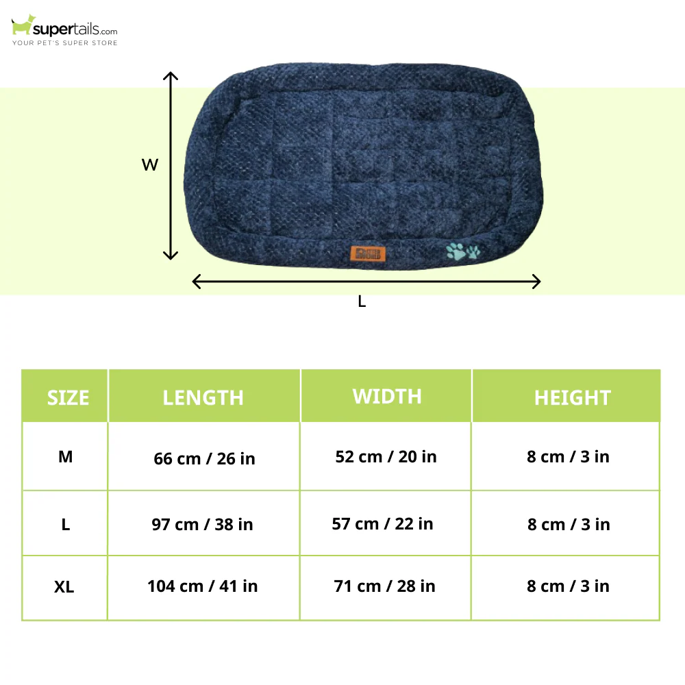 Petter World Luxury Quilted Crate Mat with Padded Perimeters for Extra Support for Dogs (Ensign Blue) - Image 2