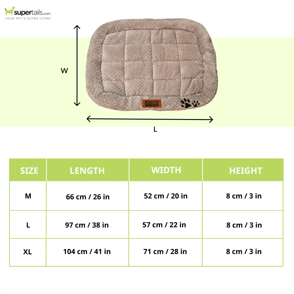 Petter World Luxury Quilted Crate Mat with Padded Perimeters for Extra Support for Dogs (Meteorite) - Image 2