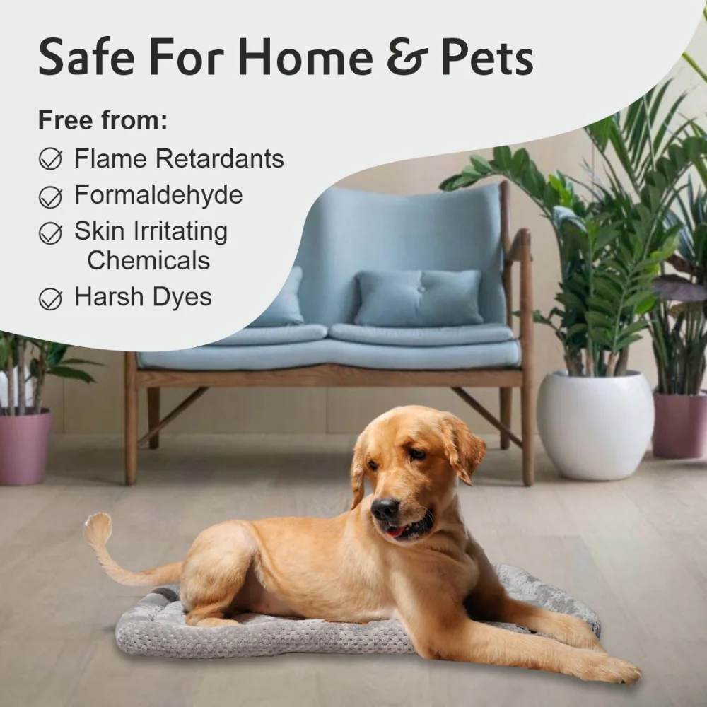Petter World Luxury Quilted Crate Mat with Padded Perimeters for Extra Support for Dogs (Meteorite) - Image 4