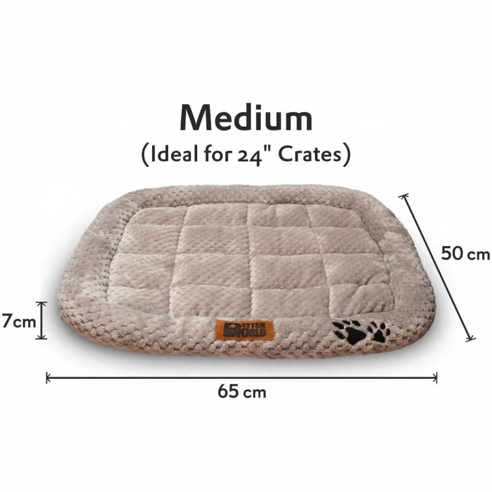Petter World Luxury Quilted Crate Mat with Padded Perimeters for Extra Support for Dogs (Meteorite) - Image 5