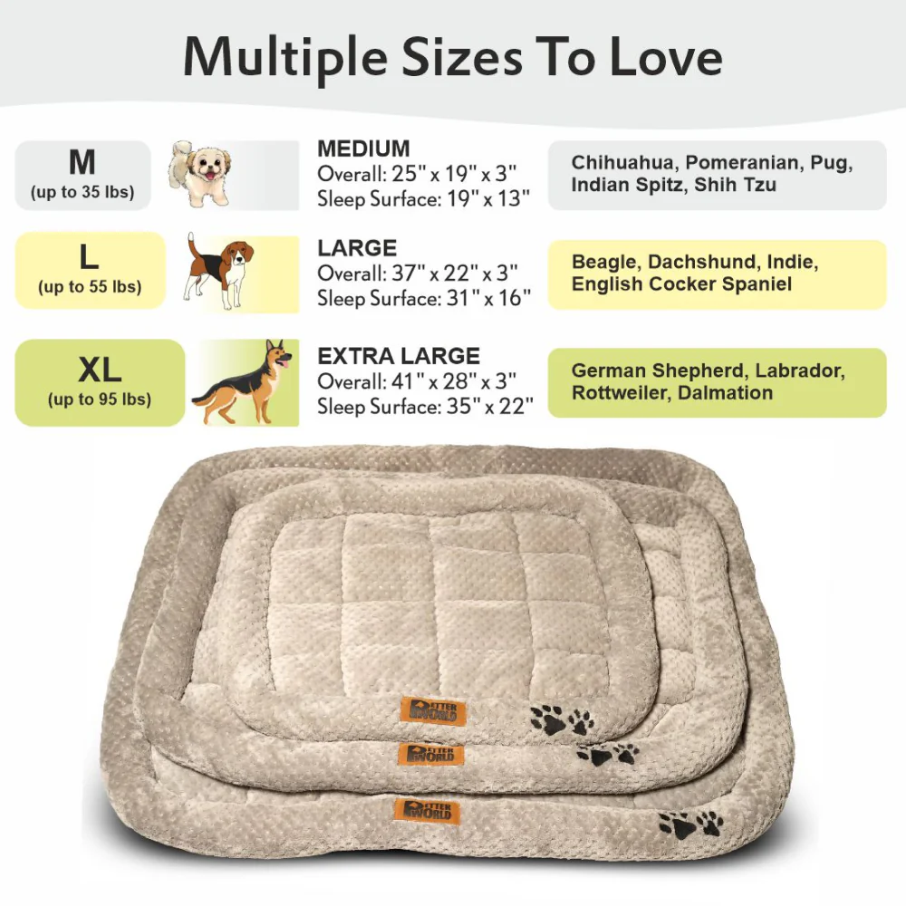 Petter World Luxury Quilted Crate Mat with Padded Perimeters for Extra Support for Dogs (Meteorite) - Image 7