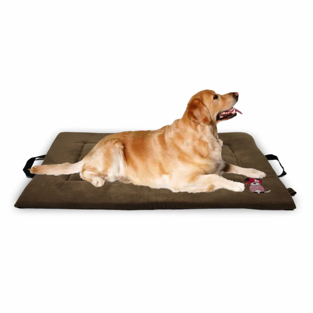 Petter World Orthopedic Memory Foam Base with Cooling Gel Summer Mat for Dogs and Cats (Mocha Brown)