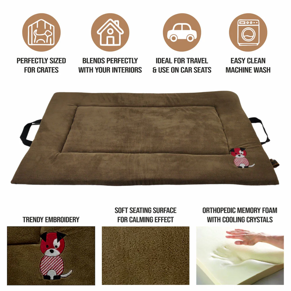 Petter World Orthopedic Memory Foam Base with Cooling Gel Summer Mat for Dogs and Cats (Mocha Brown) - Image 6