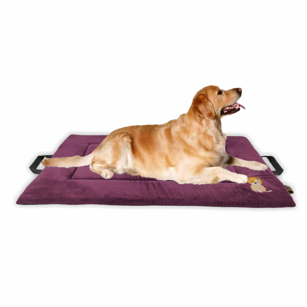 Petter World Orthopedic Memory Foam Base with Cooling Gel Summer Mat for Dogs and Cats (Mulled Wine)