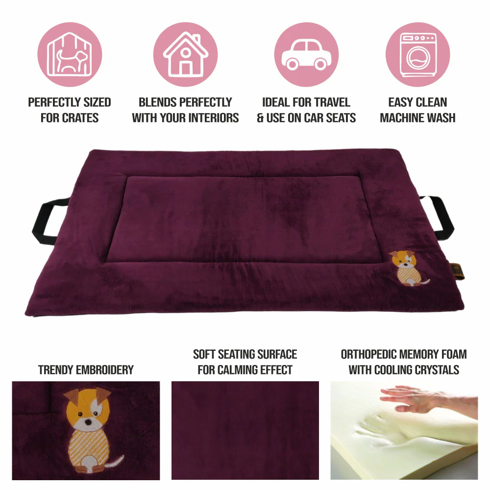 Petter World Orthopedic Memory Foam Base with Cooling Gel Summer Mat for Dogs and Cats (Mulled Wine) - Image 7