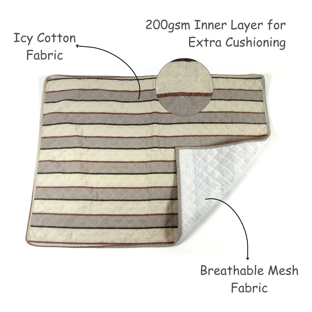 Petter World Multipurpose Breathable Summer Mat for Dogs (Brown Stripes) - Image 4