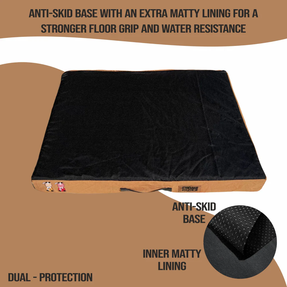 Petter World Orthopedic Memory Foam Bed With Large Sleep Surface for Dogs (Mocha Brown) - Image 7