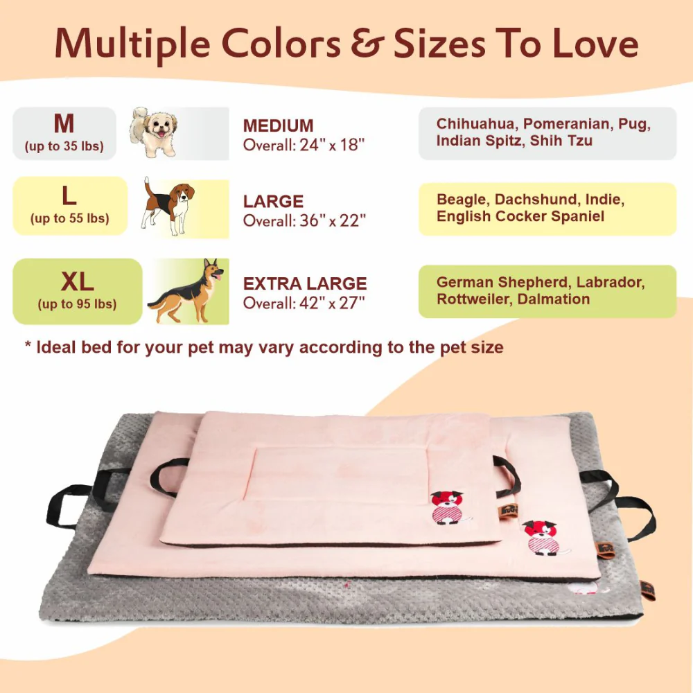 Petter World Orthopedic Memory Foam Crate Mat for Joint Support & Pressure Relief for Dogs (Peach Pearl) - Image 7
