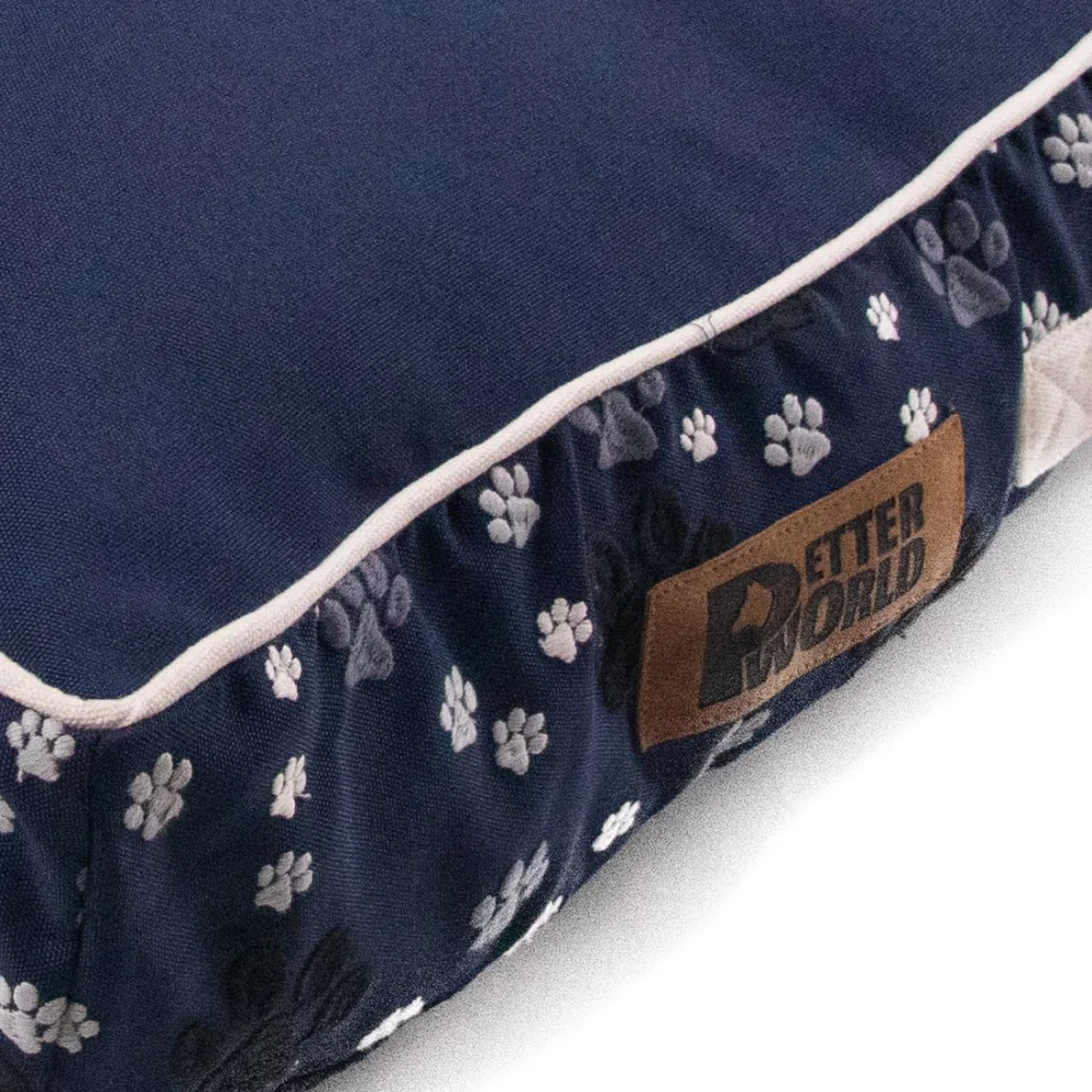 Petter World Outdoor Artisanal Rectangular Cushion Mattress Bed with Washable Cover for Dogs (Ensign Blue) - Image 3