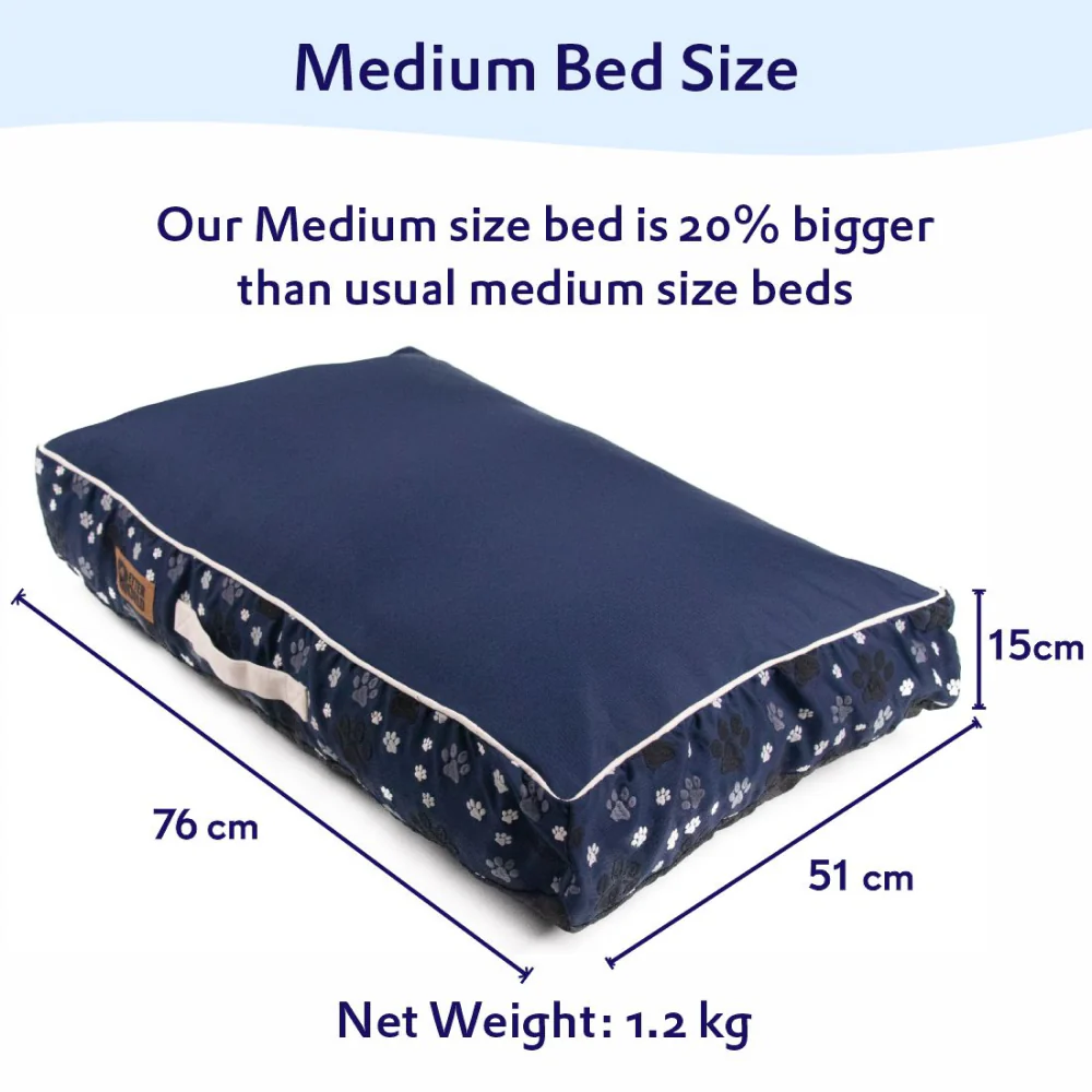 Petter World Outdoor Artisanal Rectangular Cushion Mattress Bed with Washable Cover for Dogs (Ensign Blue) - Image 5