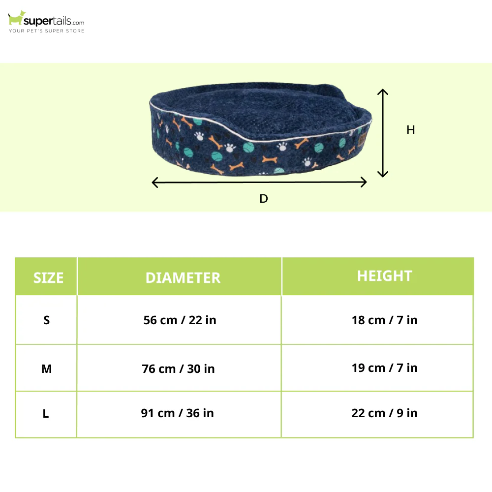 Petter World Soft Micro Fur Round Orthopedic Cuddler Bed with Removable Cushion Top for Dogs (Ensign Blue) - Image 2