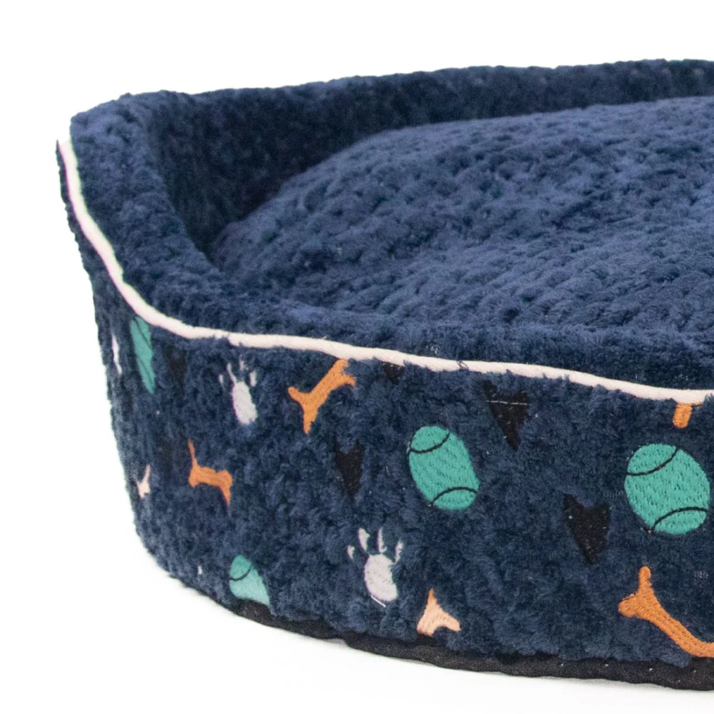 Petter World Soft Micro Fur Round Orthopedic Cuddler Bed with Removable Cushion Top for Dogs (Ensign Blue) - Image 3
