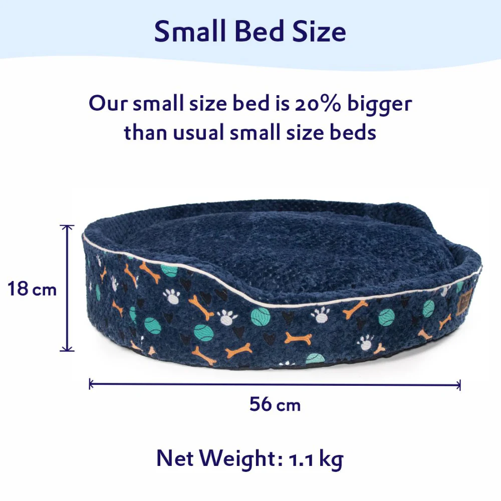 Petter World Soft Micro Fur Round Orthopedic Cuddler Bed with Removable Cushion Top for Dogs (Ensign Blue) - Image 5