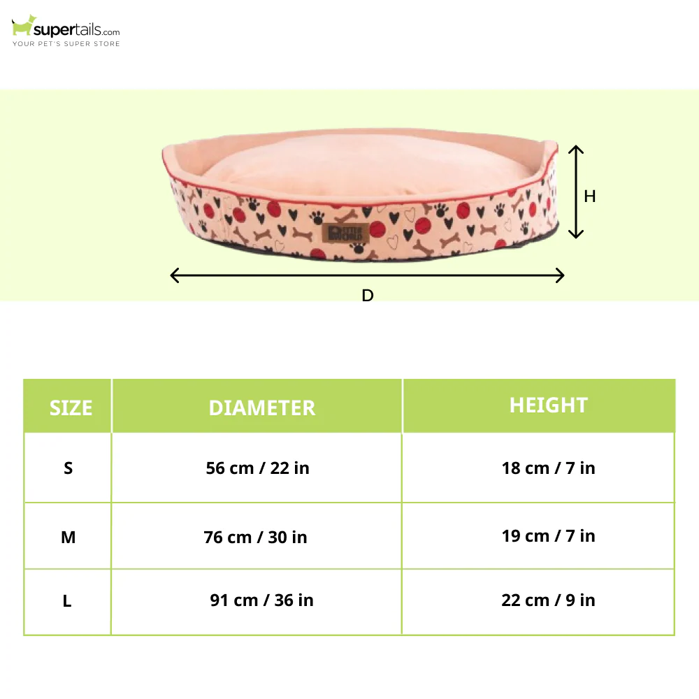 Petter World Soft Micro Fur Round Orthopedic Cuddler Bed with Removable Cushion Top for Dogs (Peach Pearl) - Image 2