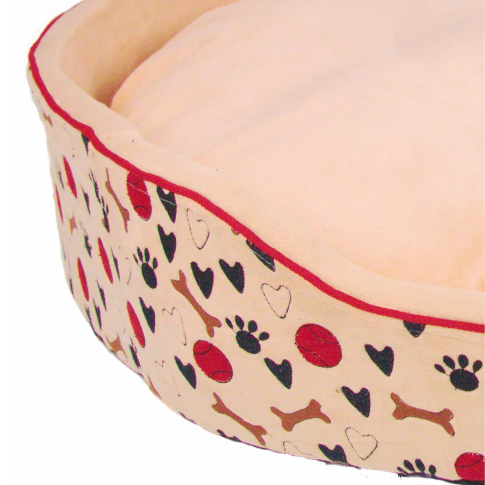 Petter World Soft Micro Fur Round Orthopedic Cuddler Bed with Removable Cushion Top for Dogs (Peach Pearl) - Image 3