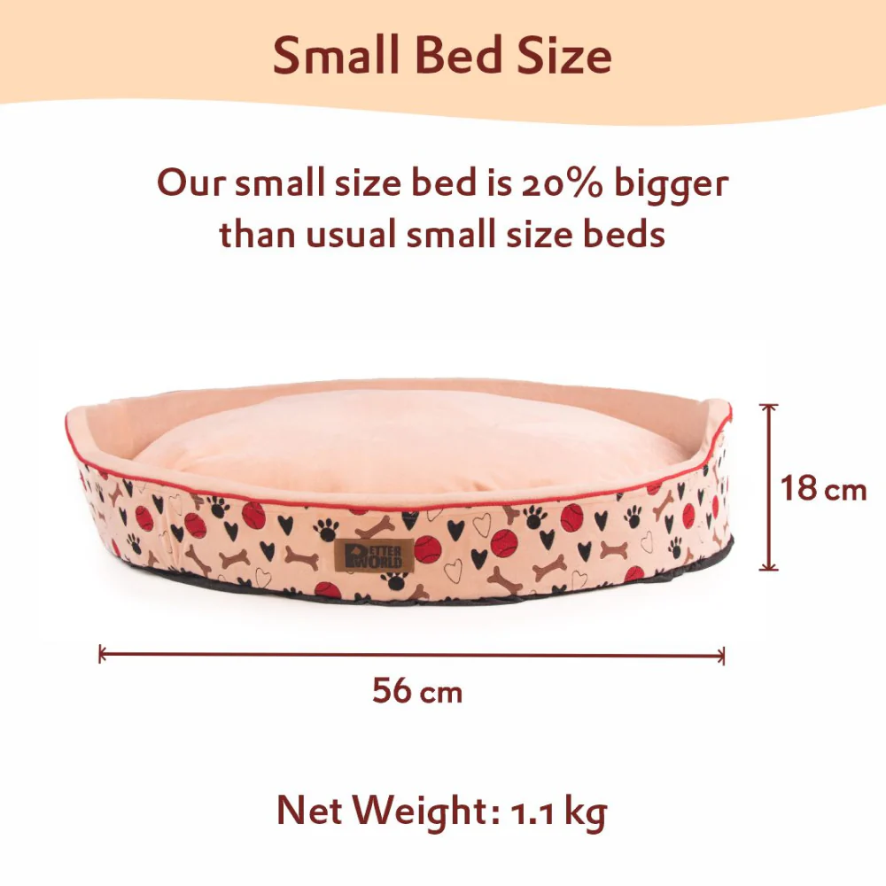 Petter World Soft Micro Fur Round Orthopedic Cuddler Bed with Removable Cushion Top for Dogs (Peach Pearl) - Image 5