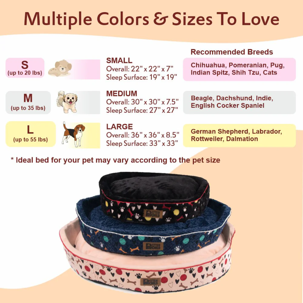Petter World Soft Micro Fur Round Orthopedic Cuddler Bed with Removable Cushion Top for Dogs (Peach Pearl) - Image 7