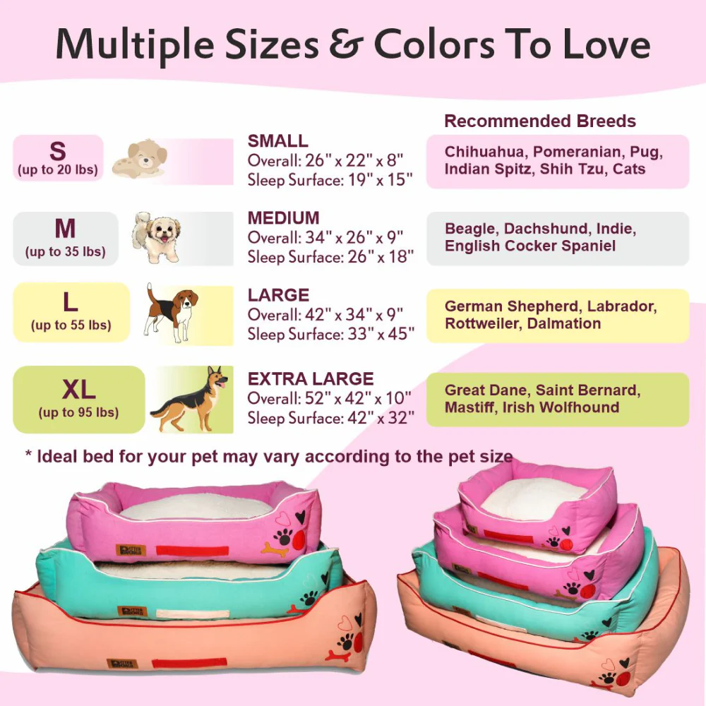 Petter World Ultra Luxury Cotton Canvas Lounger With Removable Sherpa Fur Cushion for Dogs (Crocus) - Image 4