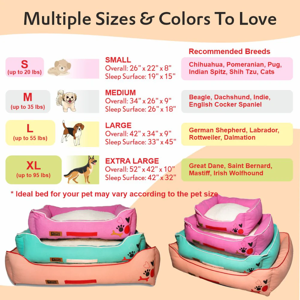 Petter World Ultra Luxury Cotton Canvas Lounger With Removable Sherpa Fur Cushion for Dogs (Peach Pearl) - Image 7