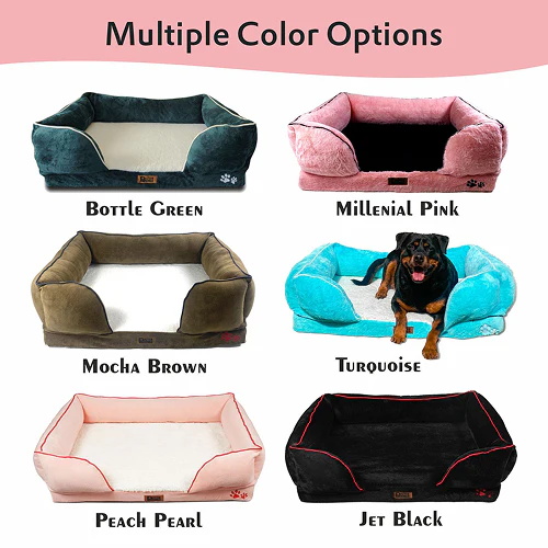 Petter World Ultra Luxury Micro Fur Orthopedic Sofa Bed for Dogs (Millennial Pink) - Image 6