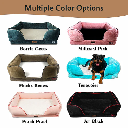 Petter World Ultra Luxury Micro Fur Orthopedic Sofa Bed for Dogs (Mocha Brown) - Image 6