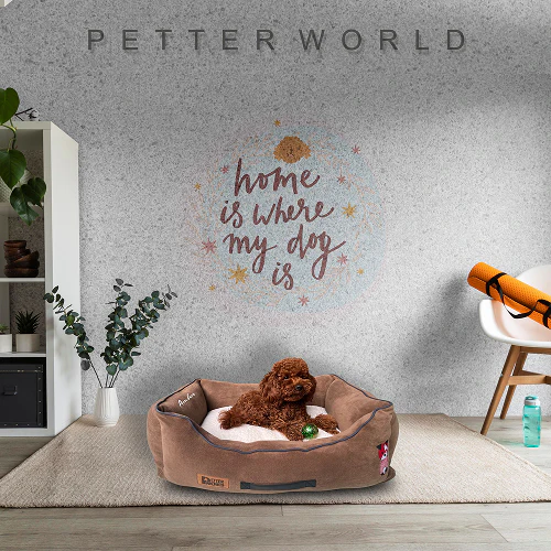 Petter World Ultra Luxury Micro Lounger Bed With Removable Sherpa for Dogs (Mocha Brown) - Image 3