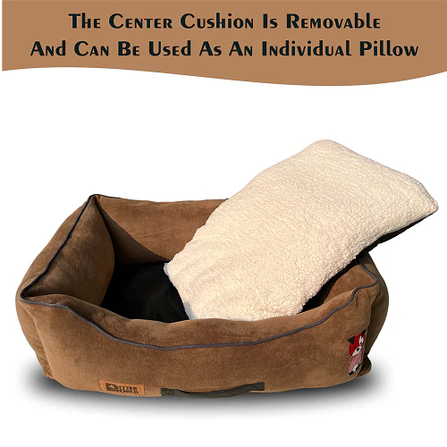 Petter World Ultra Luxury Micro Lounger Bed With Removable Sherpa for Dogs (Mocha Brown) - Image 4